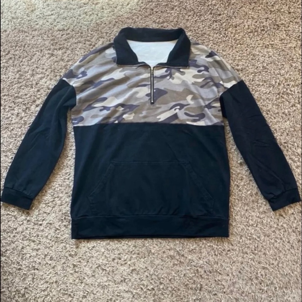 Simple Addiction Boutique Camo 1/4 Zip Sweatshirt